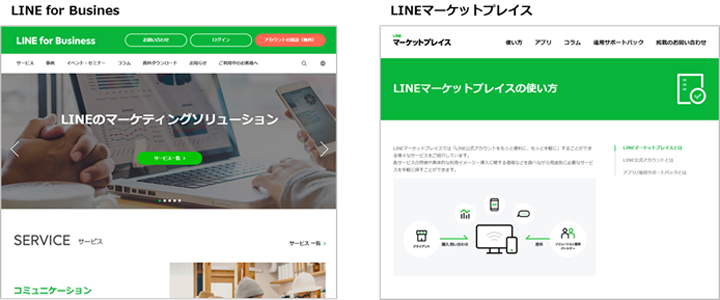 LINE for Business LINEマーケットプレイス サイトイメージ