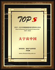 Most Influential Call Center Enterprises 2021-2022 Award Plaque