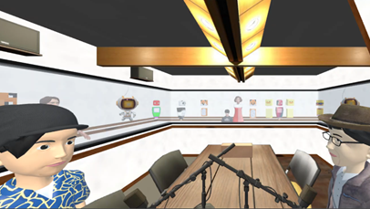 Viewing the radio booth in the metaverse space