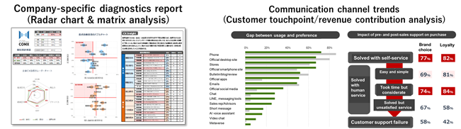 Individual company diagnostic chart and communication channel usage