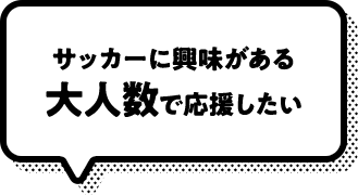 サッカーに興味がある 大人数で応援したい