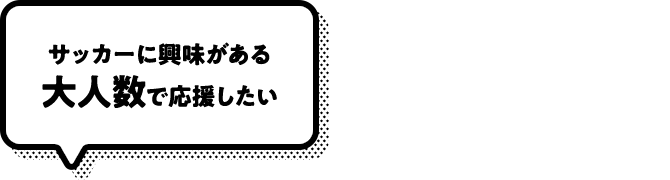 サッカーに興味がある 大人数で応援したい