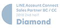 LINEの法人向けサービスの販売・開発のパートナーを認定する 「LINE Biz-Solutions Partner Program」において2期連続で最上位パートナーに認定
