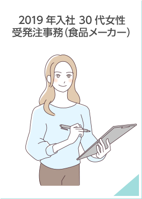 2019年入社 30代 女性 受発注事務（食品メーカー）