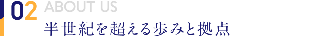 02 ABOUT US 半世紀を超える歩みと拠点