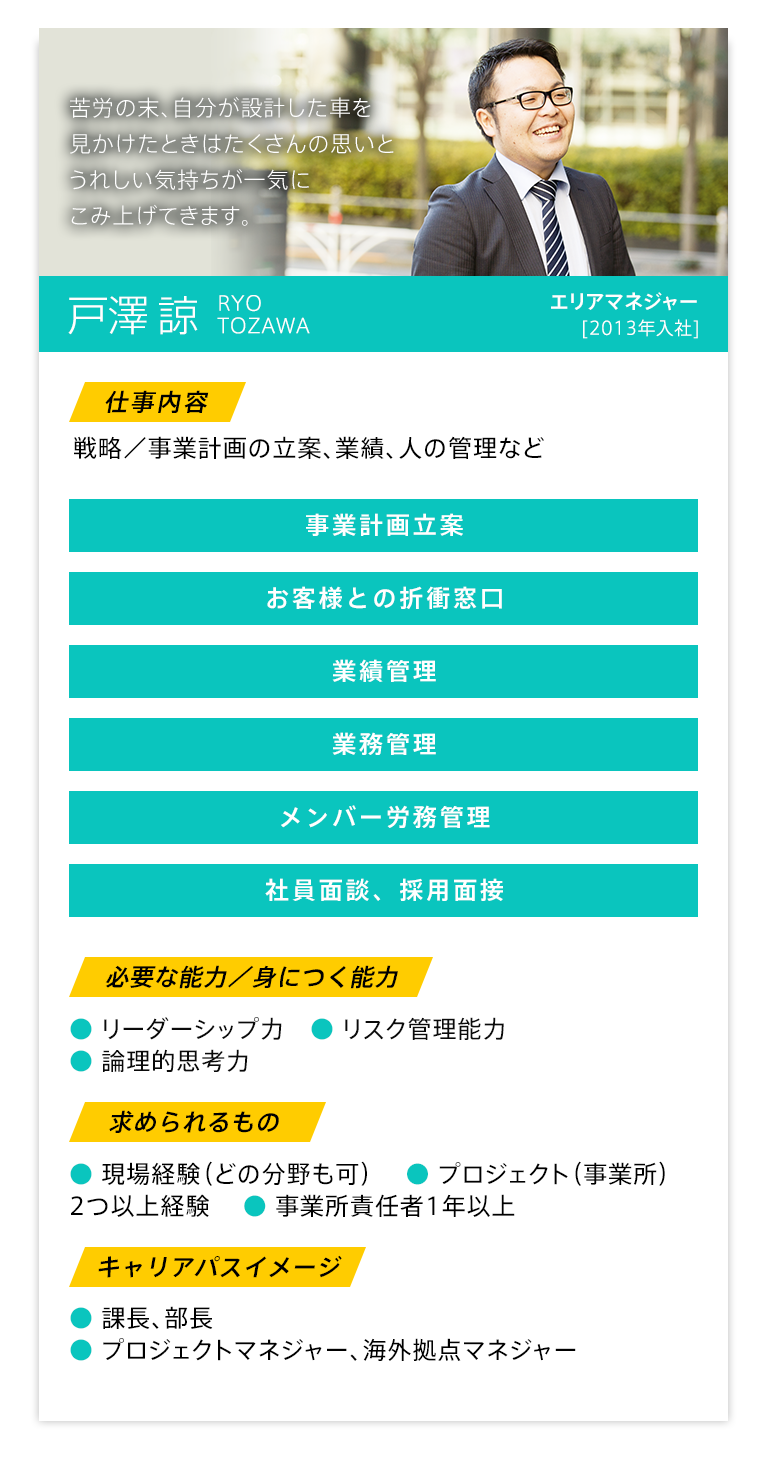 苦労の末、自分が設計した車を見かけたときはたくさんの思いとうれしい気持ちが一気にこみ上げてきます。