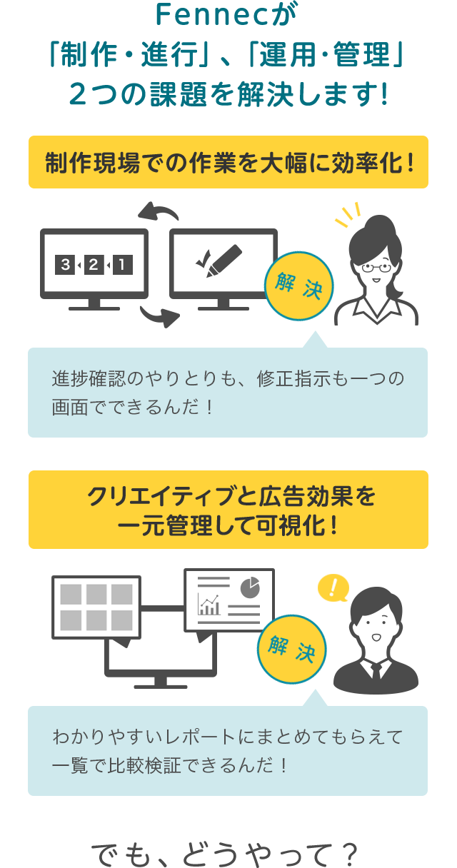 Fennecが「制作・進行」、「運用・管理」2つの課題を解決します！