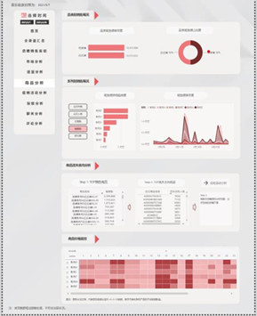 The product report dashboard that shows sales data combined with promotion efficacy