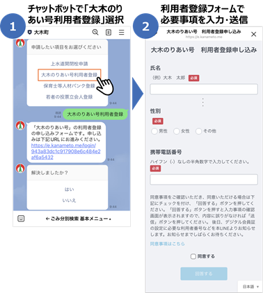 利用者登録方法手順1